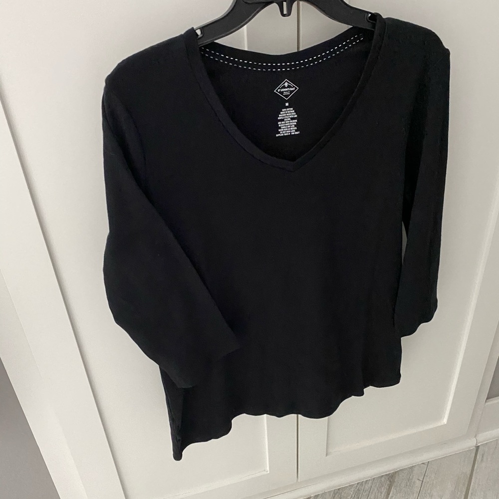 Black Saint John’s  Bay V-neck T-shirt